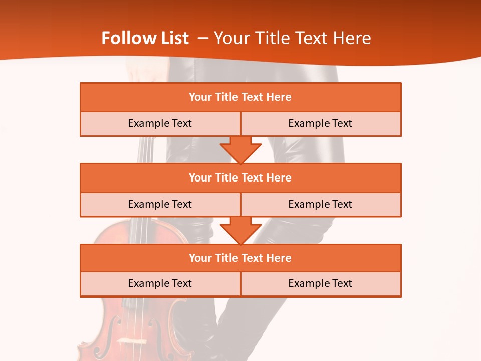 A Woman In Black Leather Pants Holding A Violin PowerPoint Template
