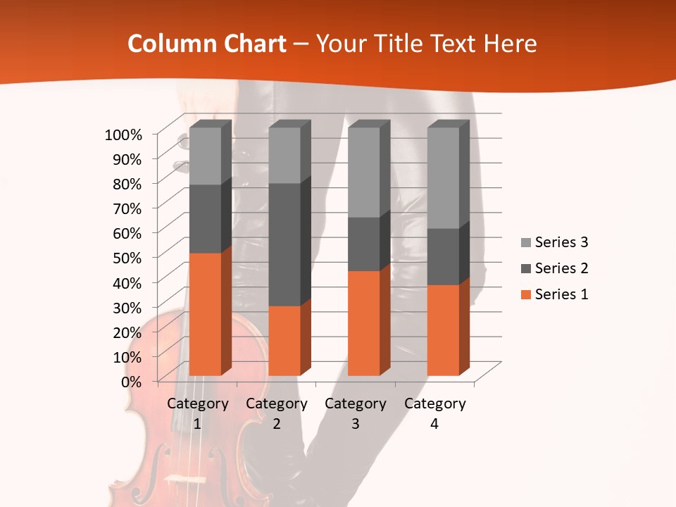 A Woman In Black Leather Pants Holding A Violin PowerPoint Template