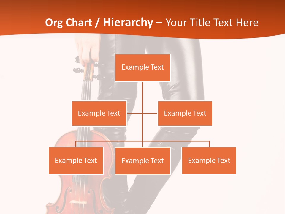 A Woman In Black Leather Pants Holding A Violin PowerPoint Template