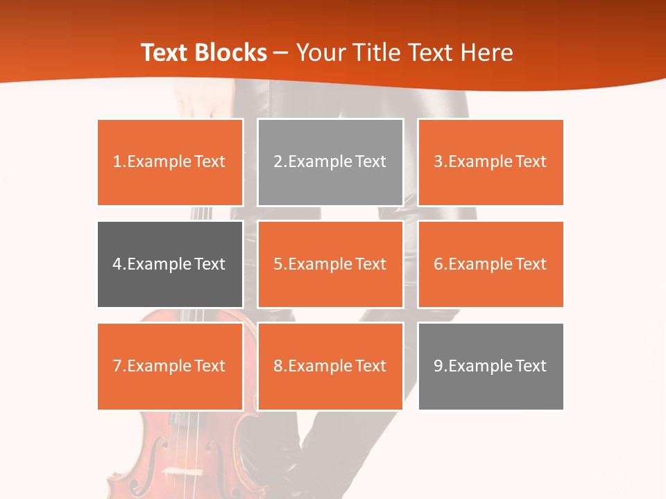 A Woman In Black Leather Pants Holding A Violin PowerPoint Template
