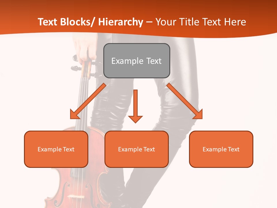 A Woman In Black Leather Pants Holding A Violin PowerPoint Template