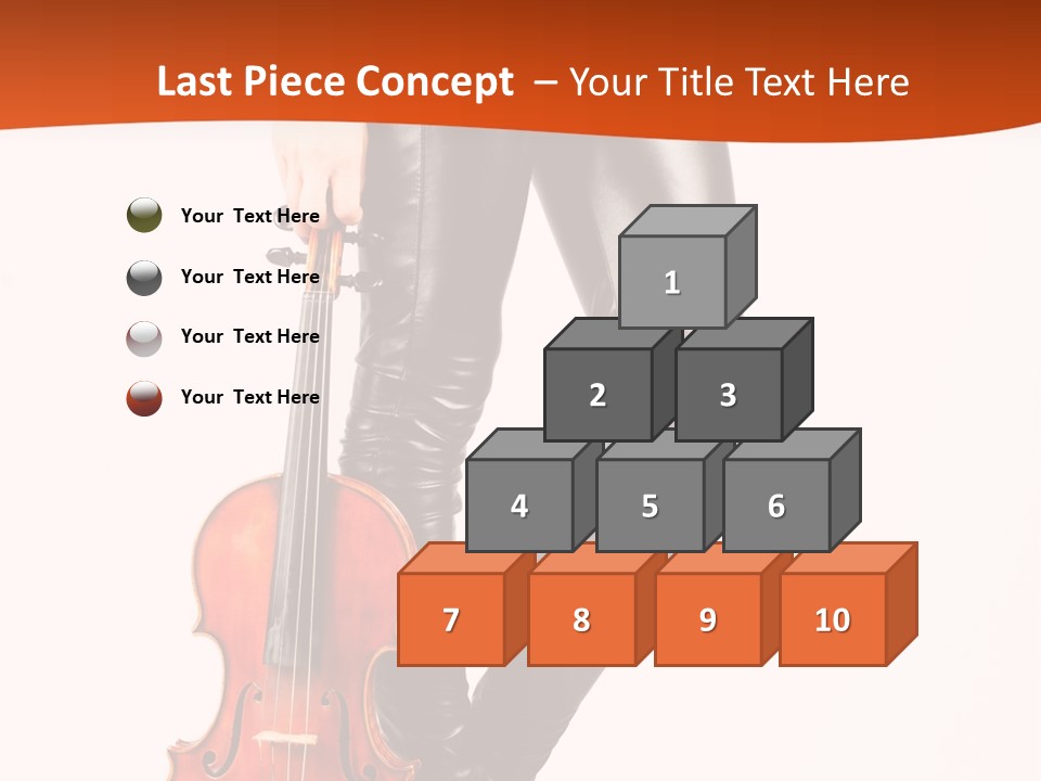 A Woman In Black Leather Pants Holding A Violin PowerPoint Template