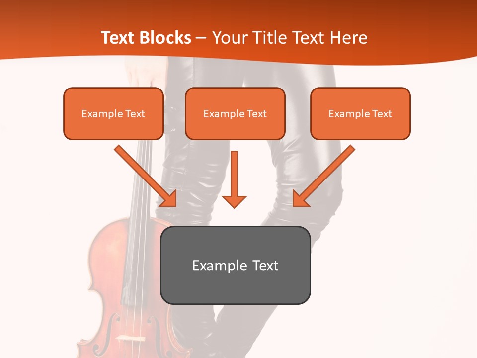 A Woman In Black Leather Pants Holding A Violin PowerPoint Template