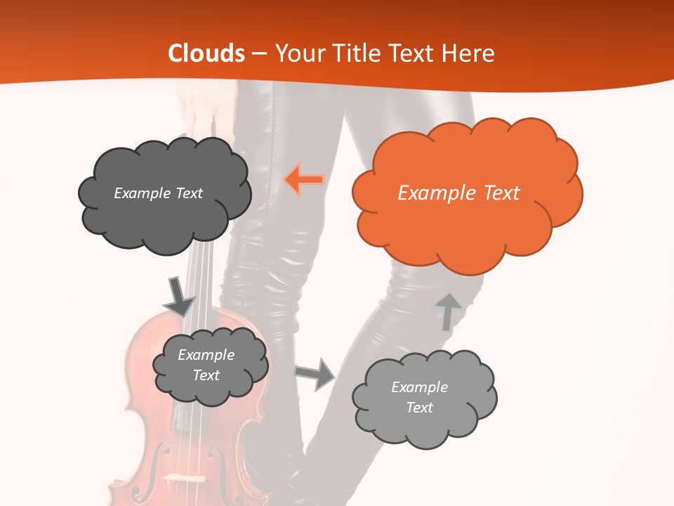 A Woman In Black Leather Pants Holding A Violin PowerPoint Template