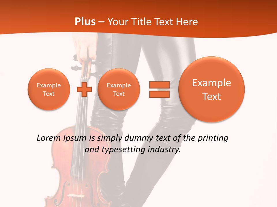 A Woman In Black Leather Pants Holding A Violin PowerPoint Template