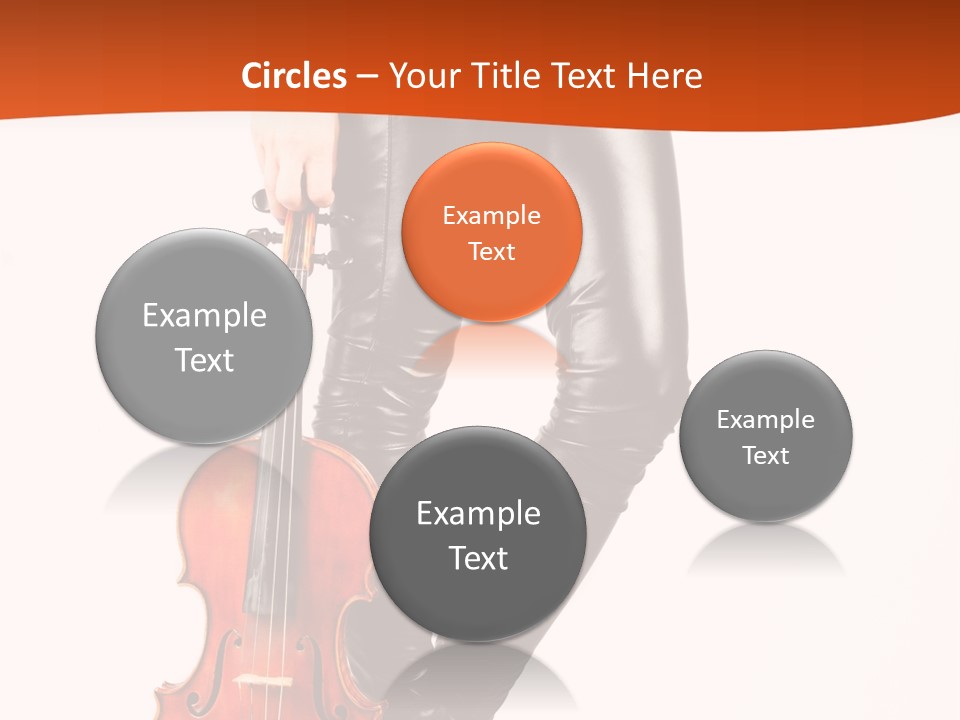 A Woman In Black Leather Pants Holding A Violin PowerPoint Template