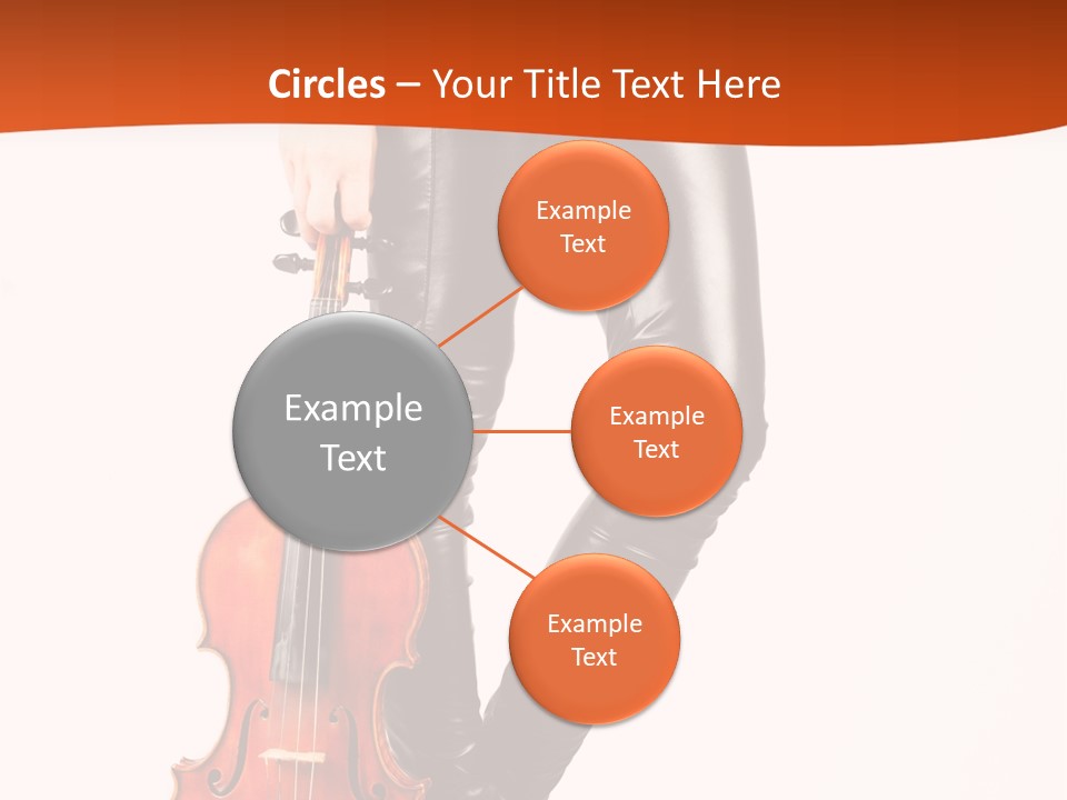 A Woman In Black Leather Pants Holding A Violin PowerPoint Template