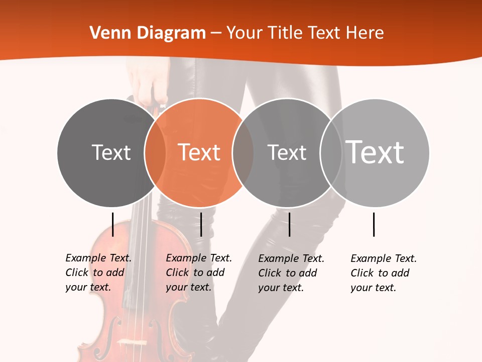 A Woman In Black Leather Pants Holding A Violin PowerPoint Template