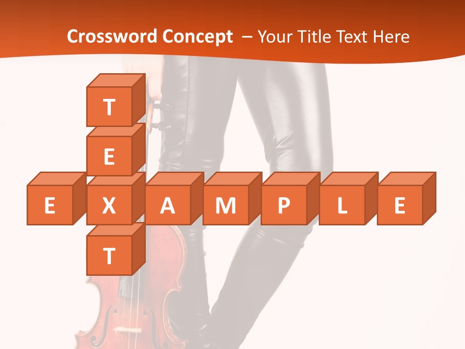 A Woman In Black Leather Pants Holding A Violin PowerPoint Template