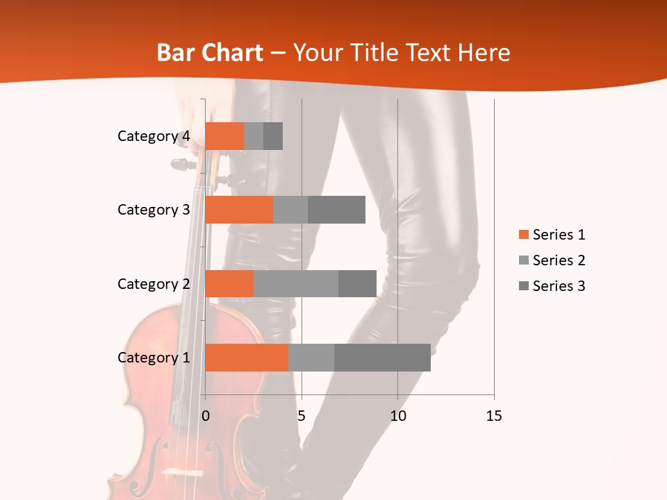 A Woman In Black Leather Pants Holding A Violin PowerPoint Template