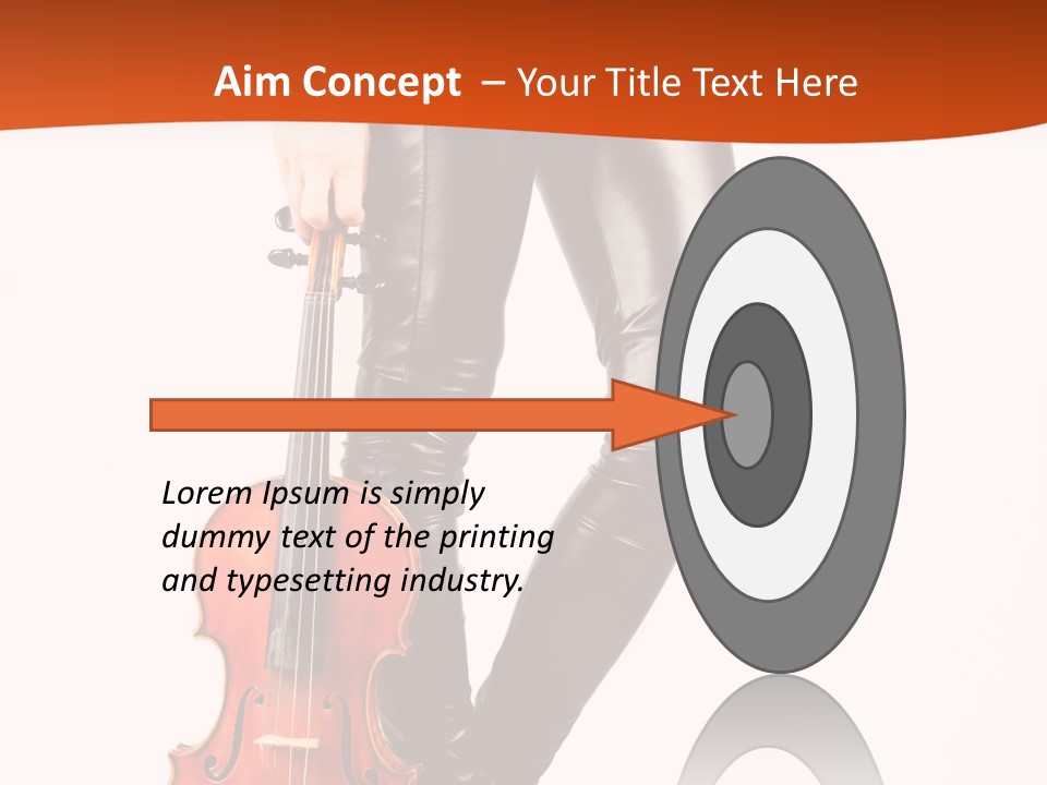 A Woman In Black Leather Pants Holding A Violin PowerPoint Template