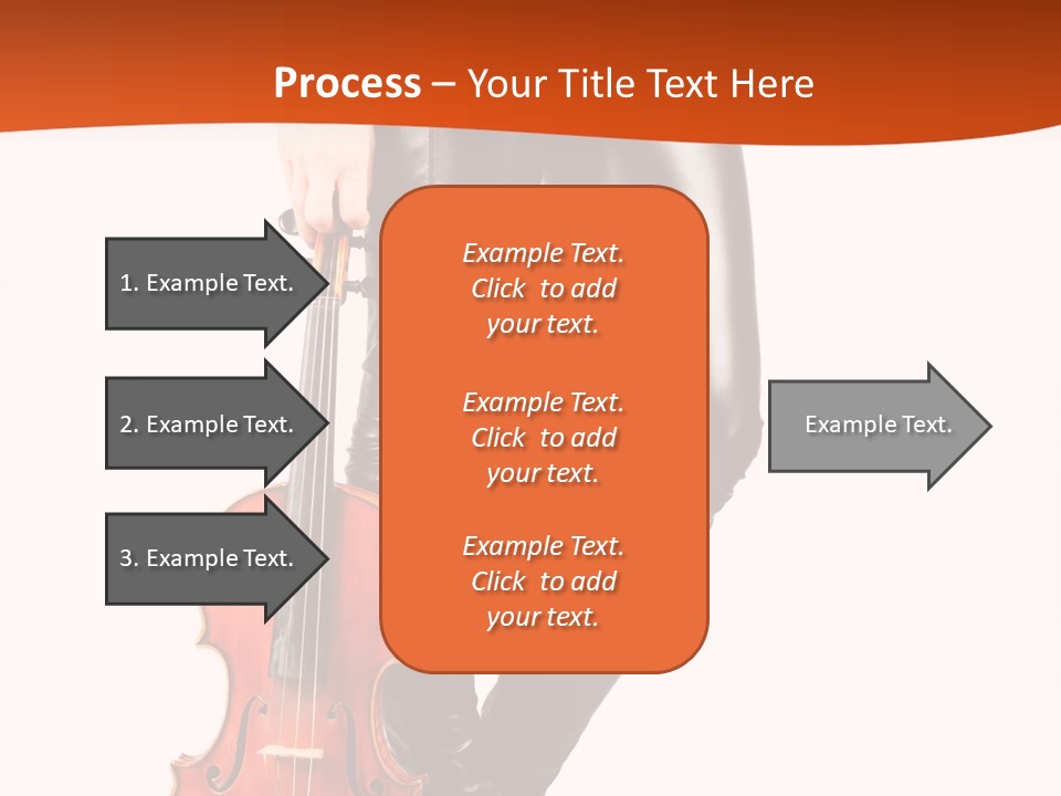 A Woman In Black Leather Pants Holding A Violin PowerPoint Template