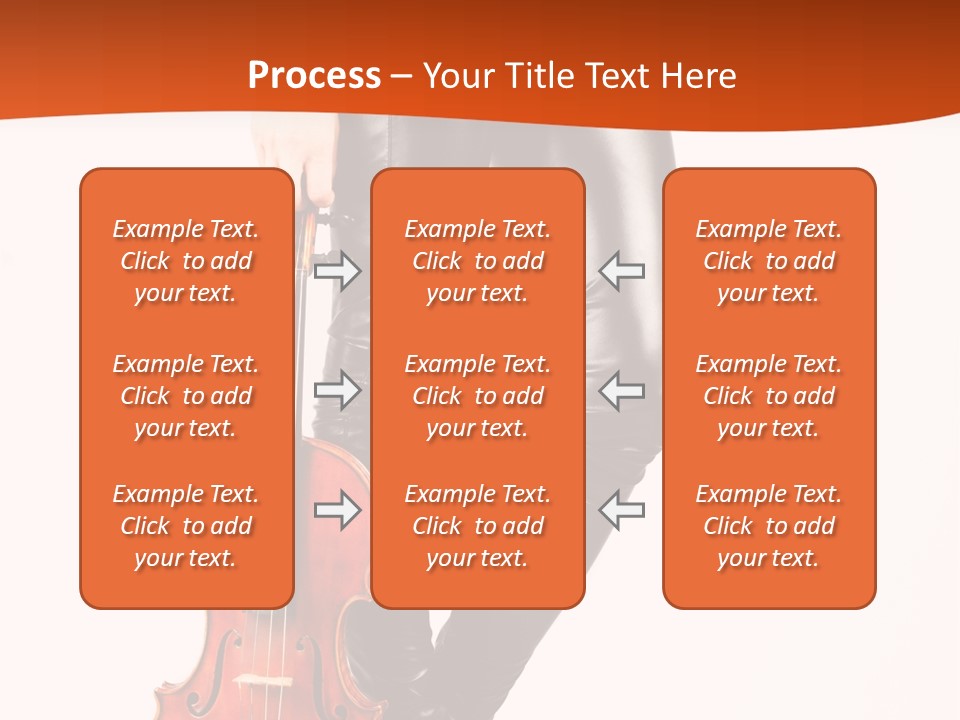 A Woman In Black Leather Pants Holding A Violin PowerPoint Template