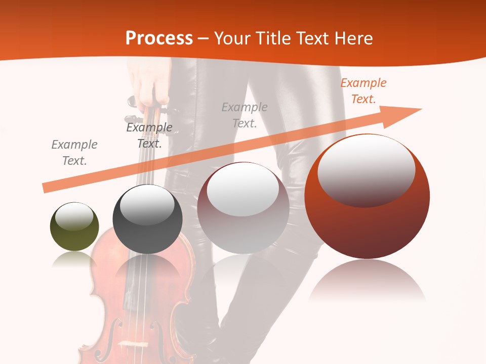 A Woman In Black Leather Pants Holding A Violin PowerPoint Template