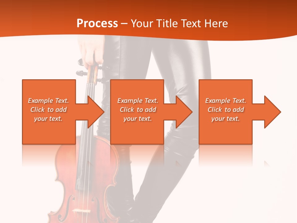 A Woman In Black Leather Pants Holding A Violin PowerPoint Template
