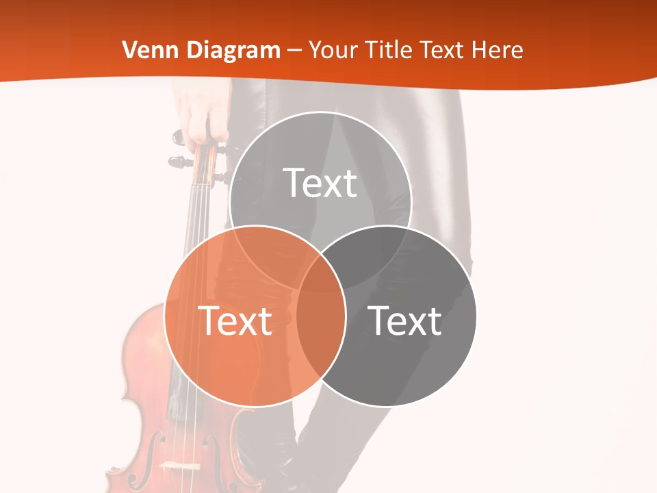 A Woman In Black Leather Pants Holding A Violin PowerPoint Template
