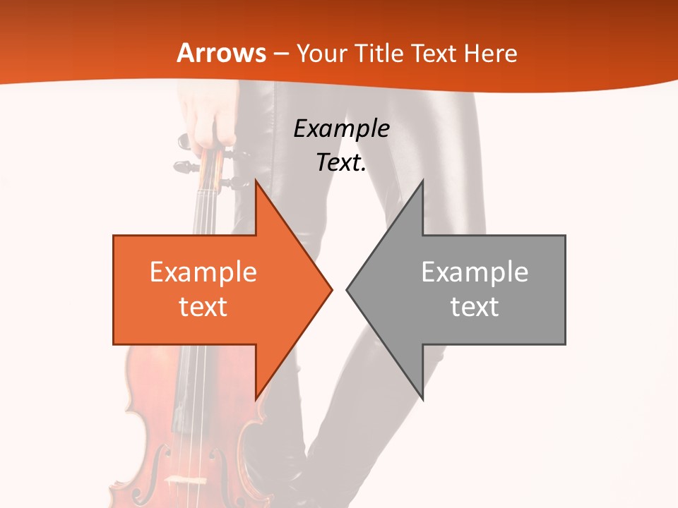 A Woman In Black Leather Pants Holding A Violin PowerPoint Template