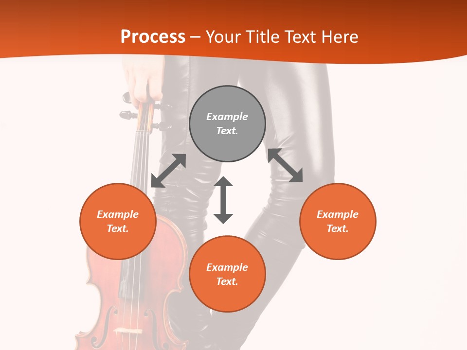A Woman In Black Leather Pants Holding A Violin PowerPoint Template