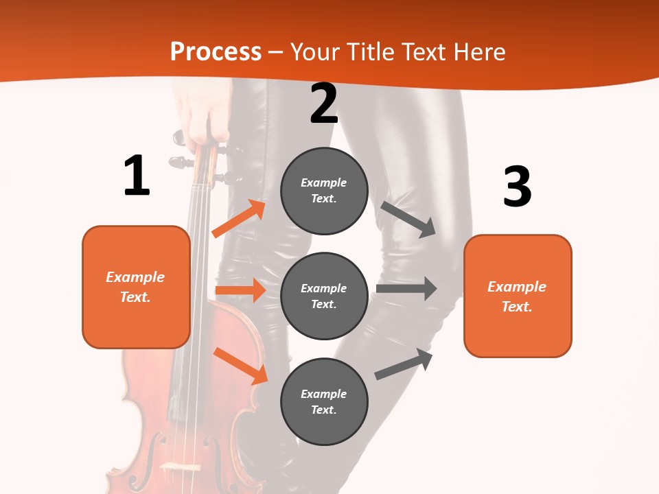 A Woman In Black Leather Pants Holding A Violin PowerPoint Template