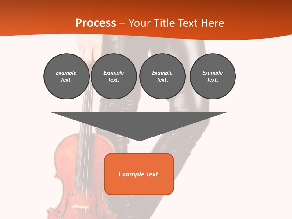 A Woman In Black Leather Pants Holding A Violin PowerPoint Template