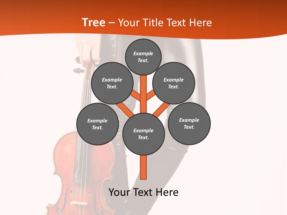 A Woman In Black Leather Pants Holding A Violin PowerPoint Template