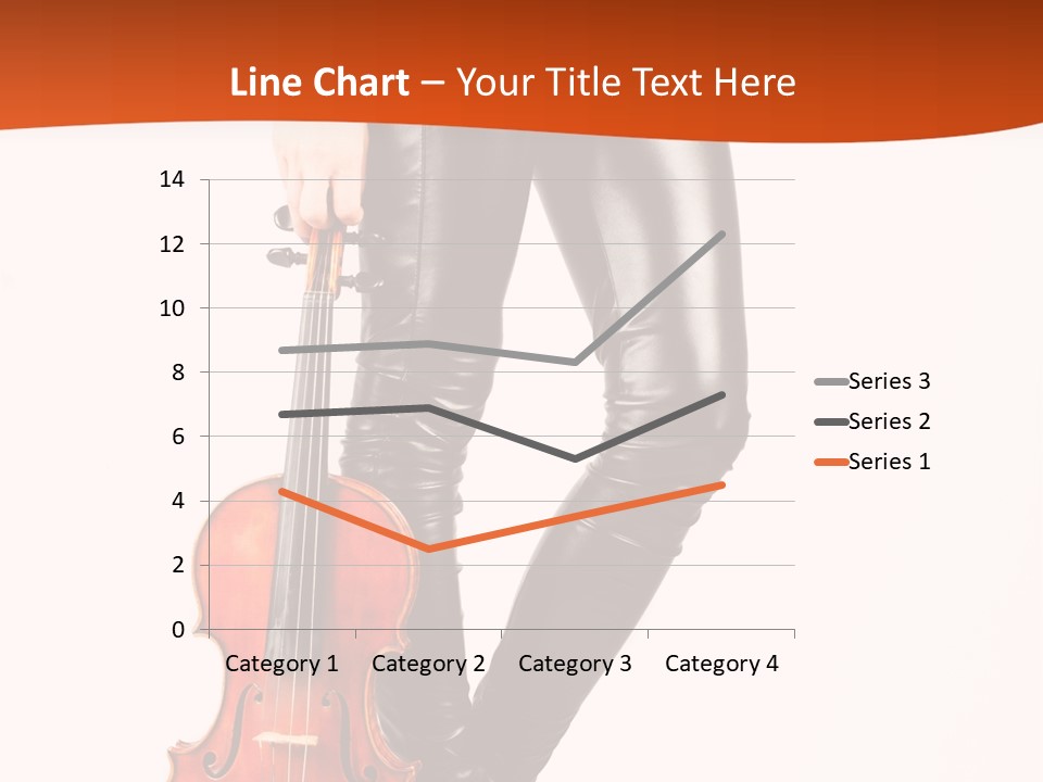 A Woman In Black Leather Pants Holding A Violin PowerPoint Template
