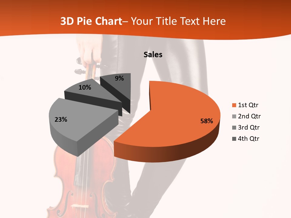 A Woman In Black Leather Pants Holding A Violin PowerPoint Template