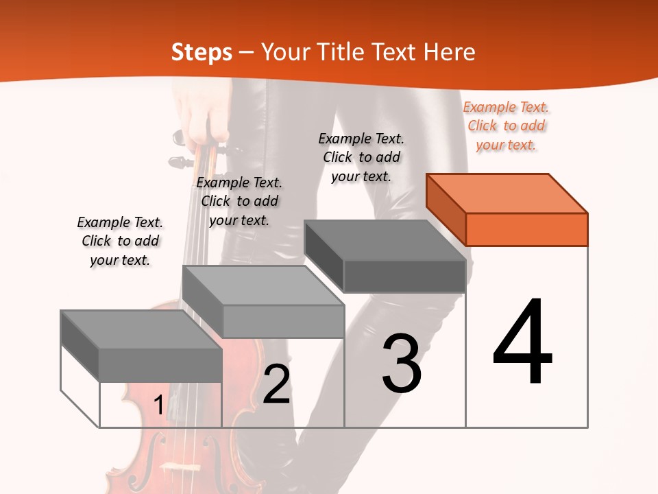 A Woman In Black Leather Pants Holding A Violin PowerPoint Template