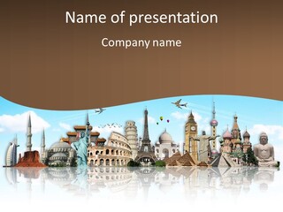 A Group Of Buildings With A Sky Background PowerPoint Template