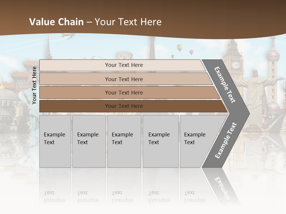 A Group Of Buildings With A Sky Background PowerPoint Template