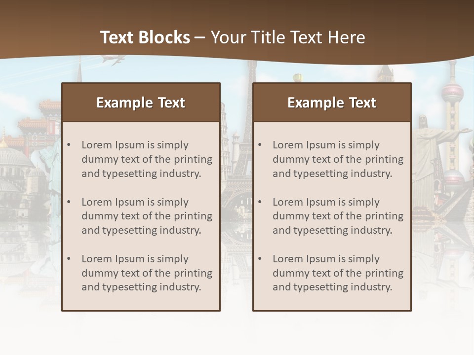 A Group Of Buildings With A Sky Background PowerPoint Template