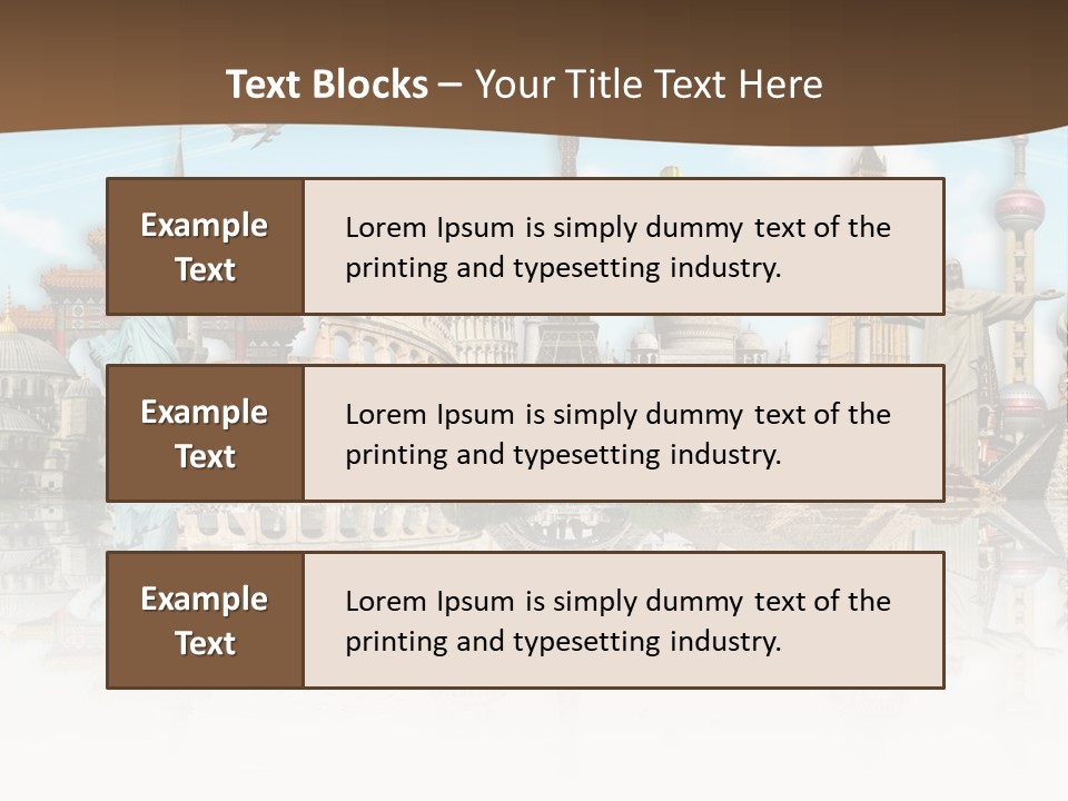 A Group Of Buildings With A Sky Background PowerPoint Template