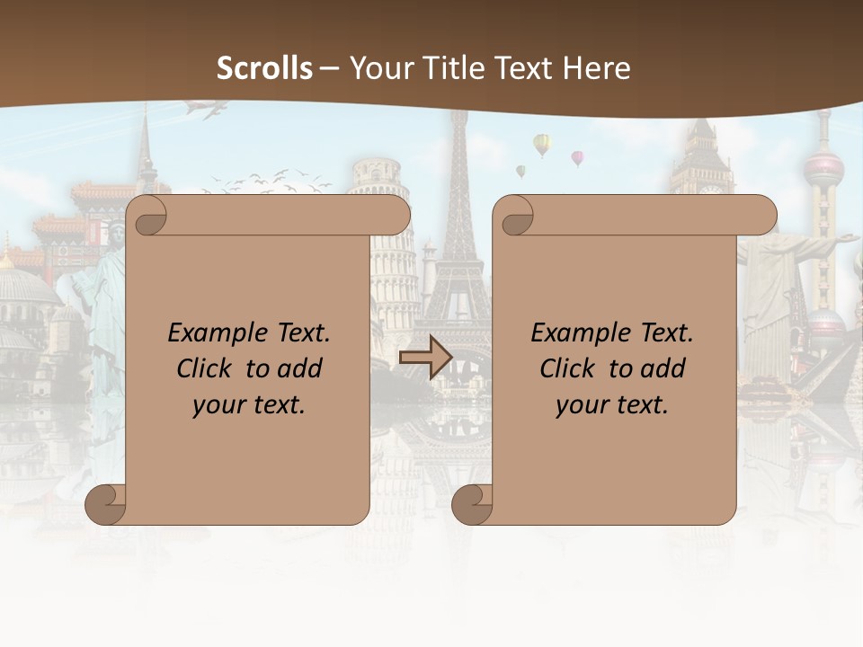 A Group Of Buildings With A Sky Background PowerPoint Template