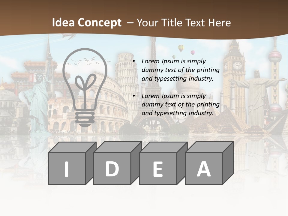 A Group Of Buildings With A Sky Background PowerPoint Template