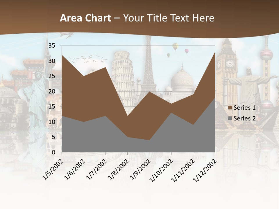 A Group Of Buildings With A Sky Background PowerPoint Template