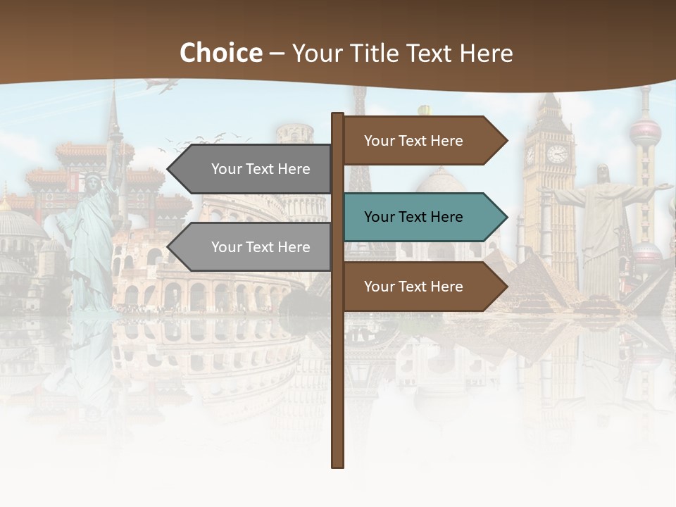 A Group Of Buildings With A Sky Background PowerPoint Template