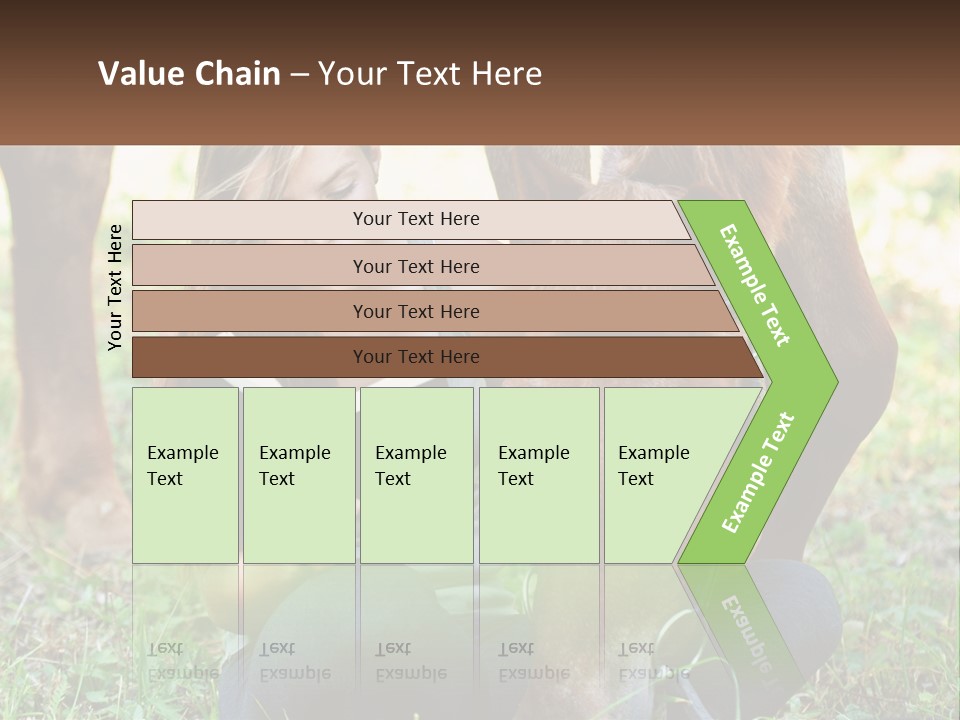 A Girl Reading A Book Next To A Horse PowerPoint Template