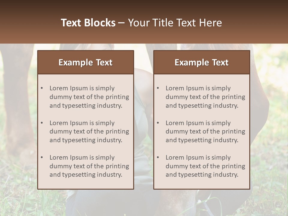 A Girl Reading A Book Next To A Horse PowerPoint Template