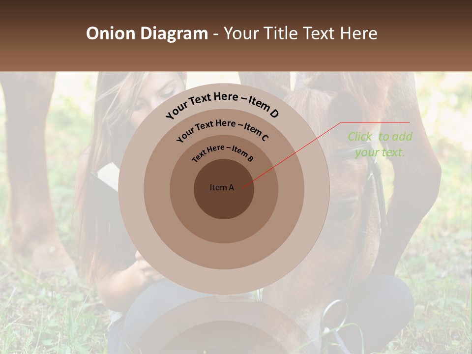 A Girl Reading A Book Next To A Horse PowerPoint Template