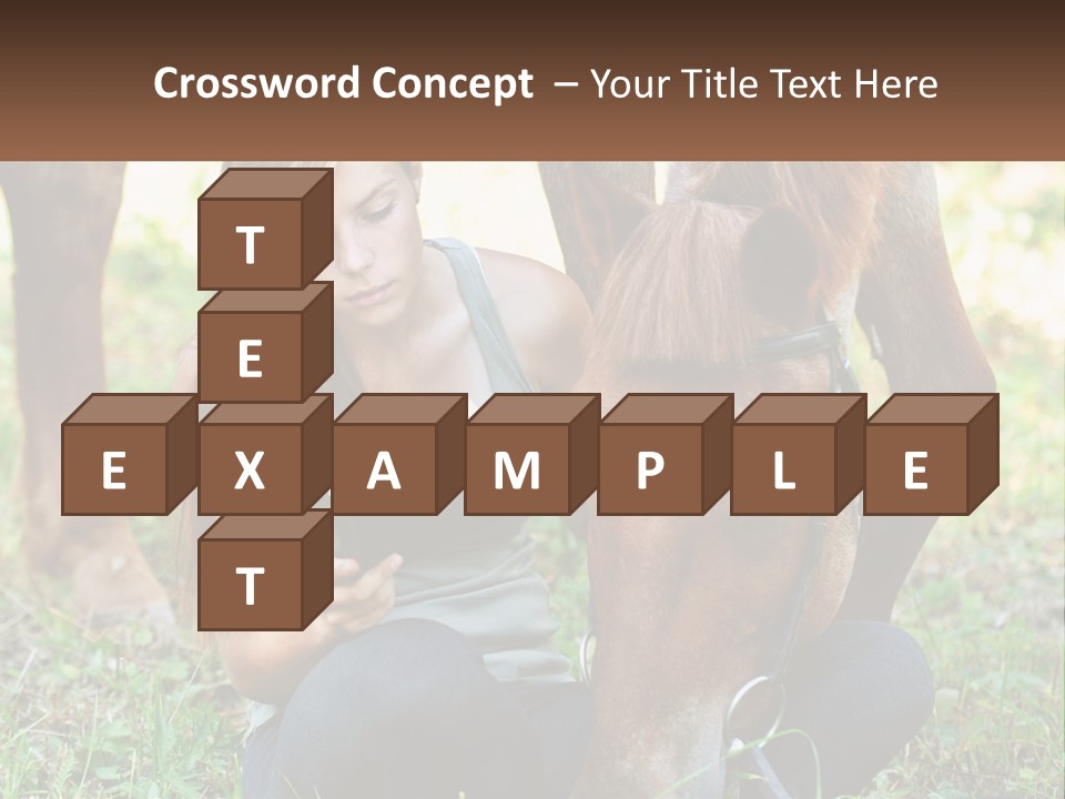 A Girl Reading A Book Next To A Horse PowerPoint Template