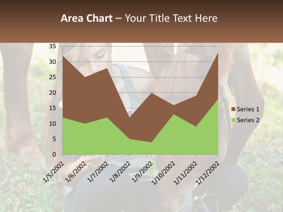 A Girl Reading A Book Next To A Horse PowerPoint Template