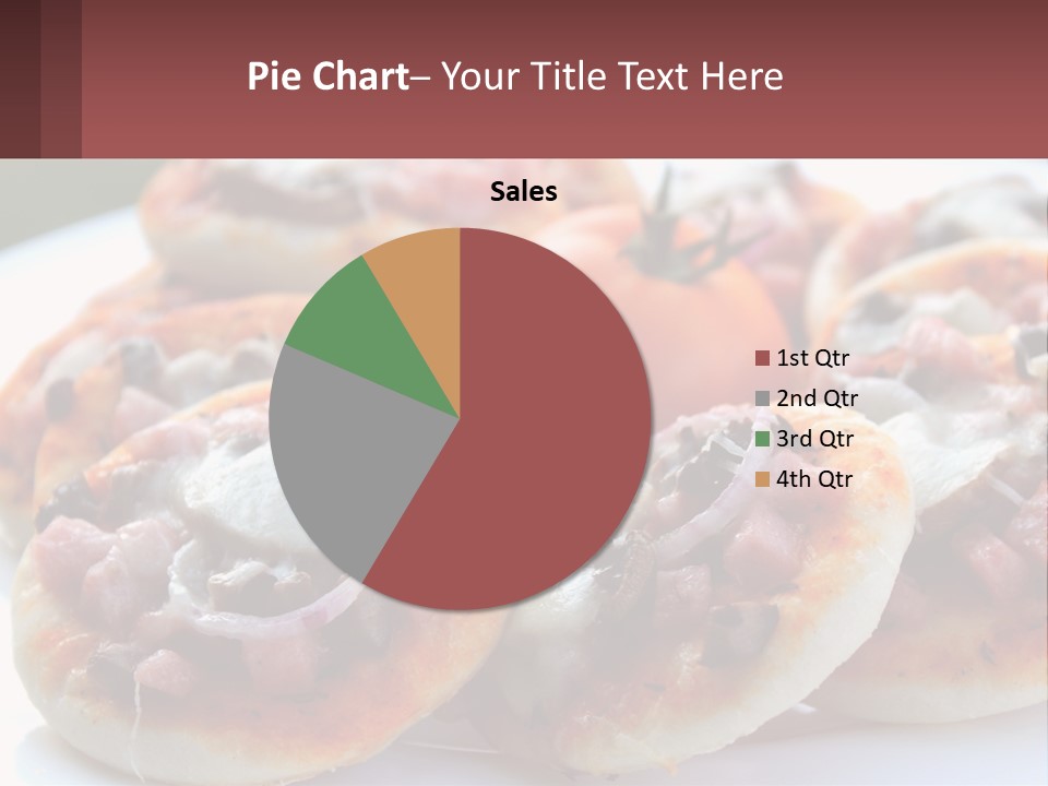 A White Plate Topped With Mini Pizzas Covered In Toppings PowerPoint Template