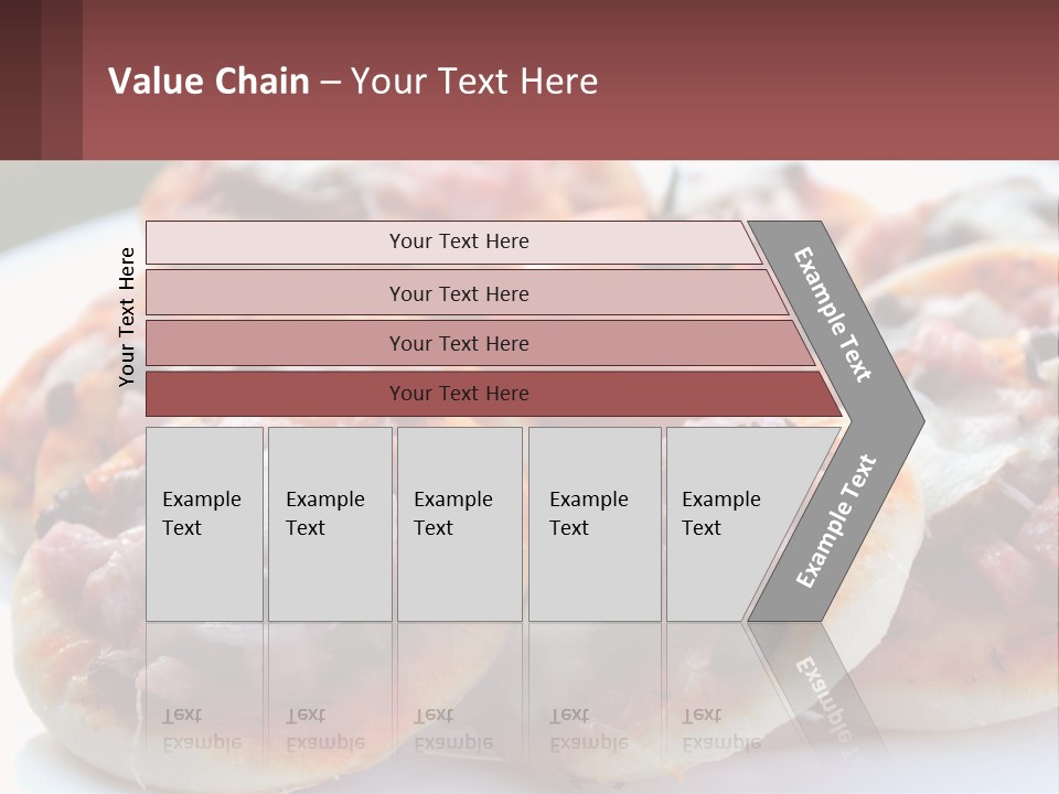 A White Plate Topped With Mini Pizzas Covered In Toppings PowerPoint Template