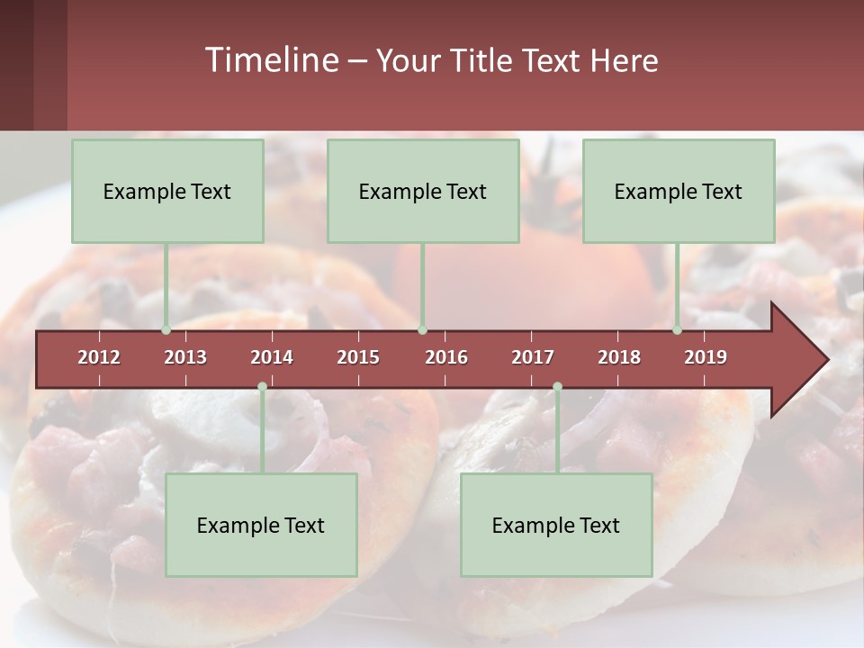 A White Plate Topped With Mini Pizzas Covered In Toppings PowerPoint Template