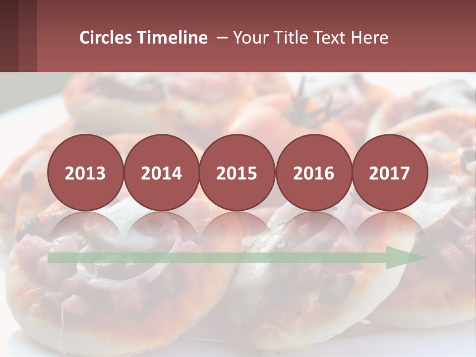 A White Plate Topped With Mini Pizzas Covered In Toppings PowerPoint Template