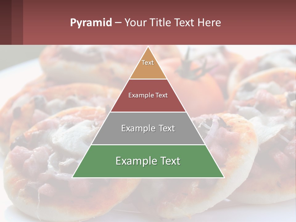 A White Plate Topped With Mini Pizzas Covered In Toppings PowerPoint Template