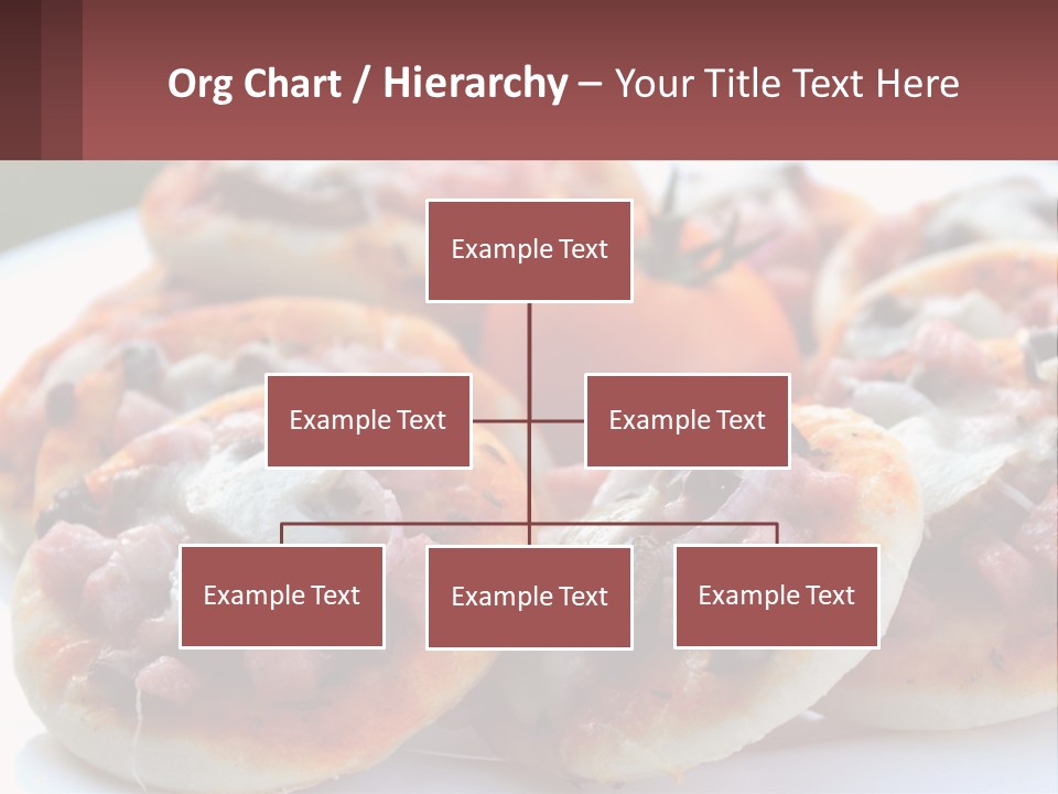 A White Plate Topped With Mini Pizzas Covered In Toppings PowerPoint Template