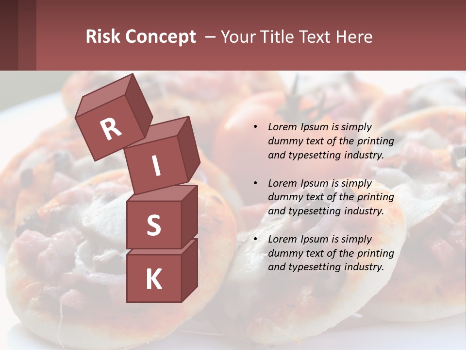 A White Plate Topped With Mini Pizzas Covered In Toppings PowerPoint Template