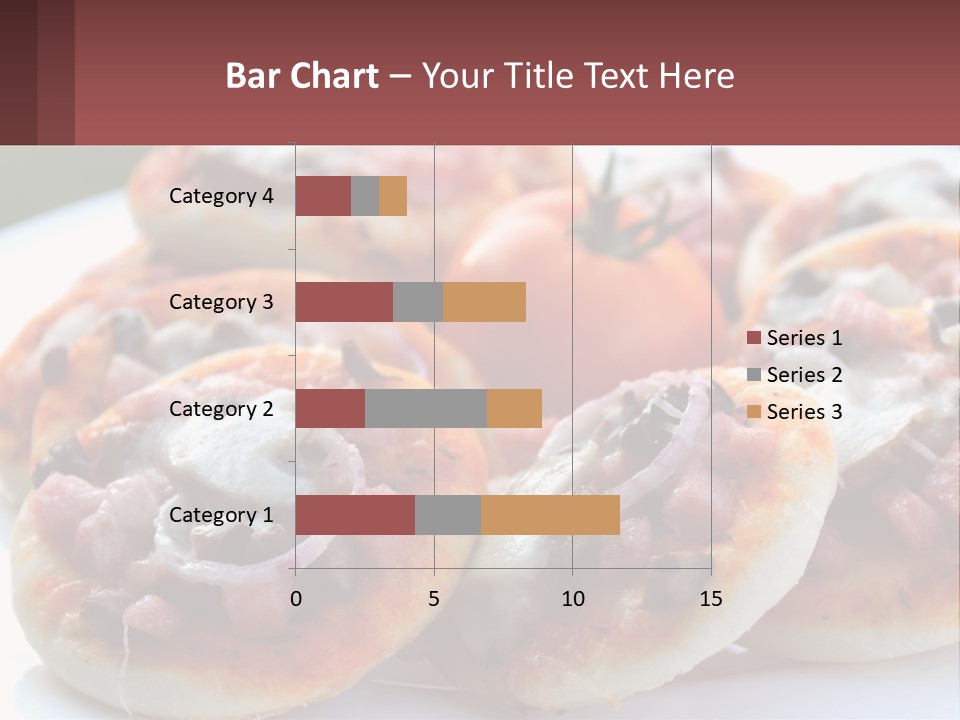 A White Plate Topped With Mini Pizzas Covered In Toppings PowerPoint Template