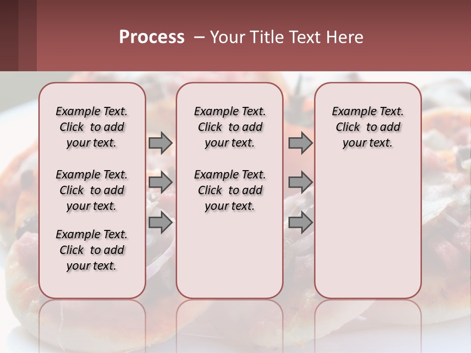 A White Plate Topped With Mini Pizzas Covered In Toppings PowerPoint Template